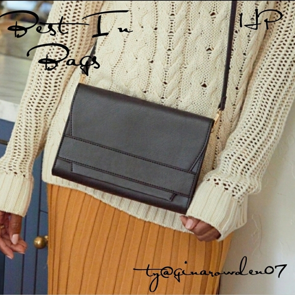 summer & rose Bags Black Purse Faux Leather Summer Rose Crossbody